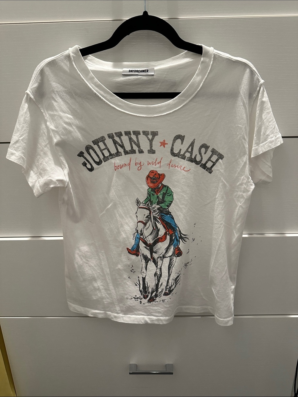 Daydreamer Vintage White  Johnny Cash Cowboy Graphic Tee